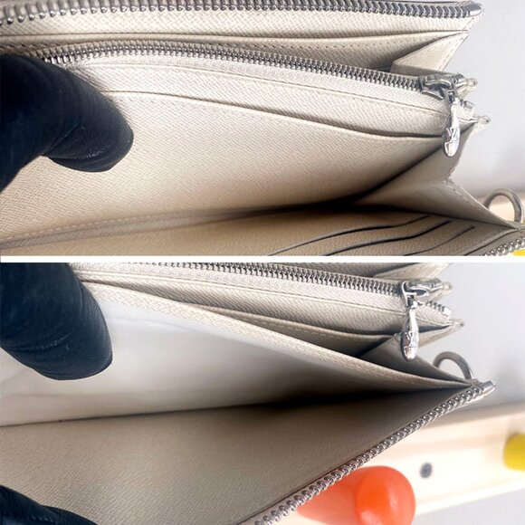 LV Epi Astrid Wristlet Clutch Wallet in Ivory w/ Silver Hardware CT4089 - Picture 13 of 17